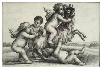 Fire små gutter og en geit av Wenceslaus Hollar