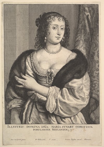 Frances Stuart, grevinne av Portland, 1650. av Wenceslaus Hollar