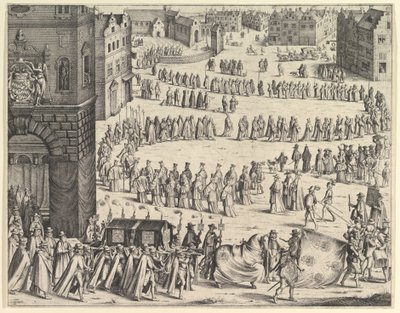 Begravelse til general Johann Baptista von Taxis, 1645. av Wenceslaus Hollar