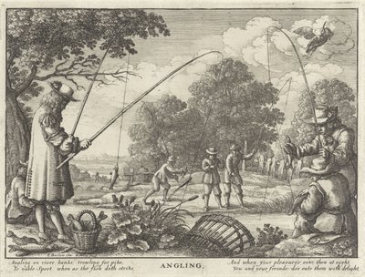 Hengelen Fiske (tittel på objekt) Jachtpartijen (serietittel) Flere måter å jakte, hauking og fiske på, ifølge den engelske måten (serietittel) av Wenceslaus Hollar