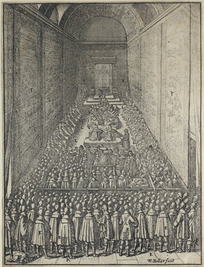 House of Lords, Palace of Westminster i London, ca. 1650 (radering) av Wenceslaus Hollar