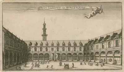 Interiøret til Royal Exchange, London av Wenceslaus Hollar