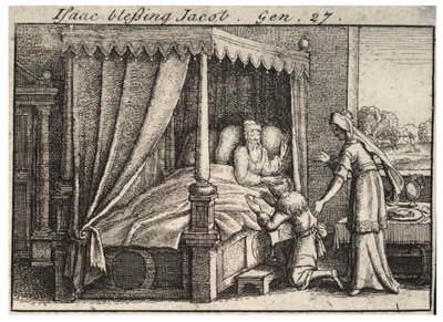 Isak velsigner Jakob. Tilstand 2 av Wenceslaus Hollar
