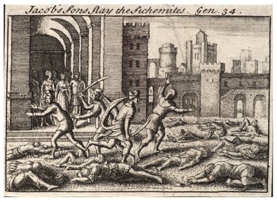 Jakobs sønner dreper shekemittene. Tilstand 2 av Wenceslaus Hollar