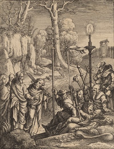 Jesus konfronterer sine kritikere. av Wenceslaus Hollar