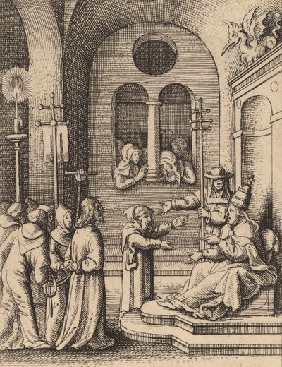 Jesus igjen foran Kaifas. av Wenceslaus Hollar