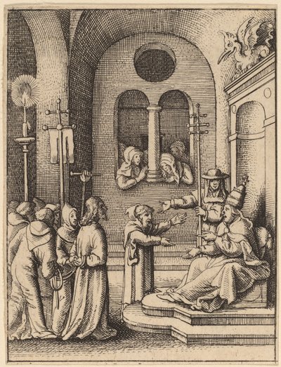 Jesus igjen foran Kaifas av Wenceslaus Hollar