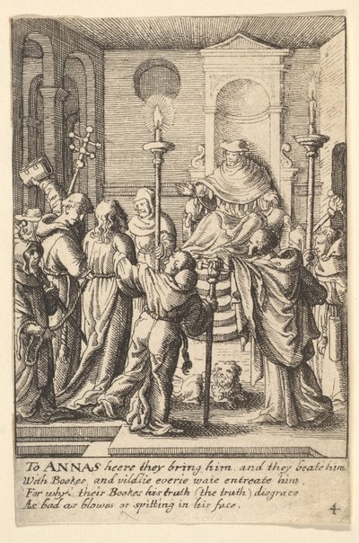 Jesus før Annas, 1625-77. av Wenceslaus Hollar