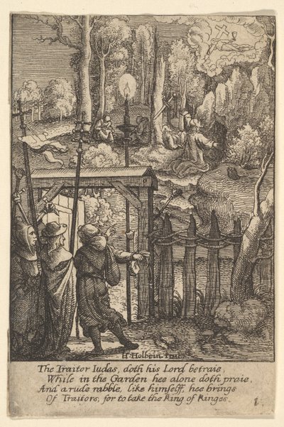 Jesus på Oljeberget, 1625-77. av Wenceslaus Hollar
