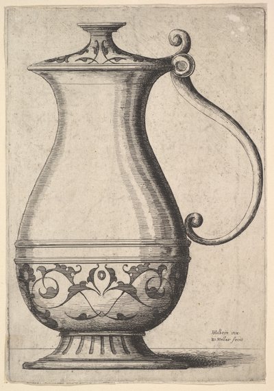 Kanne med arabesker på bunnen, 1625-77. av Wenceslaus Hollar