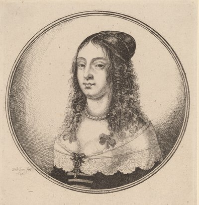 Dame med bånd på krøller, 1646. av Wenceslaus Hollar