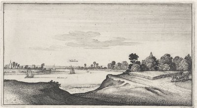 Landskap med utsikt over Mülheim Landskap og bylandskap (serietittel) Amoenissimi Aliquot Locorum i Diversis Province Iacetium Prospectus (serietittel) av Wenceslaus Hollar