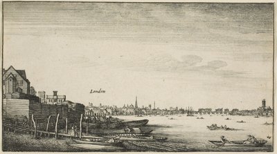 London sett fra Themsen ved Milford Staris under Arundel House av Wenceslaus Hollar