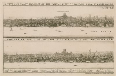London, før og etter den store brannen av Wenceslaus Hollar