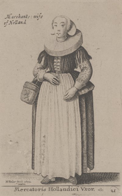 Marchants Wife of Holland (Wife of Dutch Merchant) av Wenceslaus Hollar