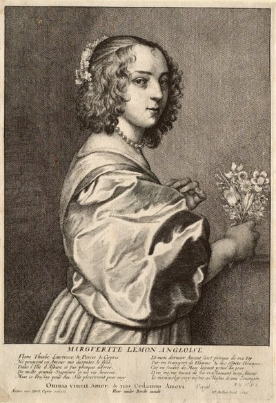 Marguerite Lémon, engelsk kvinne av Wenceslaus Hollar