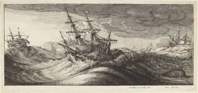 Marinemaleri i storm av Wenceslaus Hollar