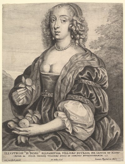 Mary Villiers, nederlenderinne av Lennox og Richmond, 1625-77. av Wenceslaus Hollar