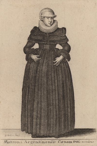Dagens argentinske matrona nærmer seg fra nymfene. av Wenceslaus Hollar