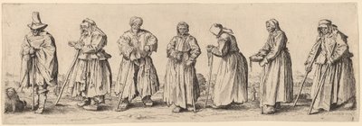 Menn og kvinnelige tiggere. av Wenceslaus Hollar