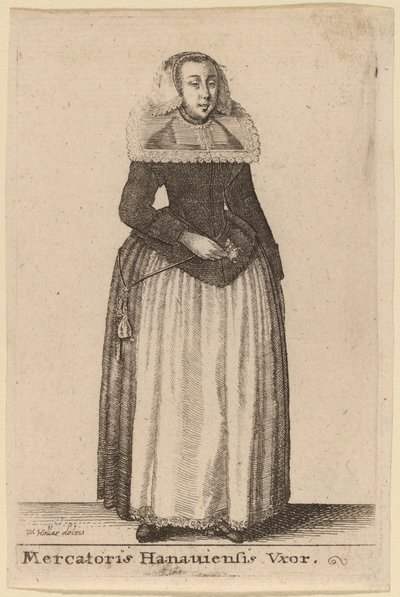 Kona til en kjøpmann i Hanau av Wenceslaus Hollar