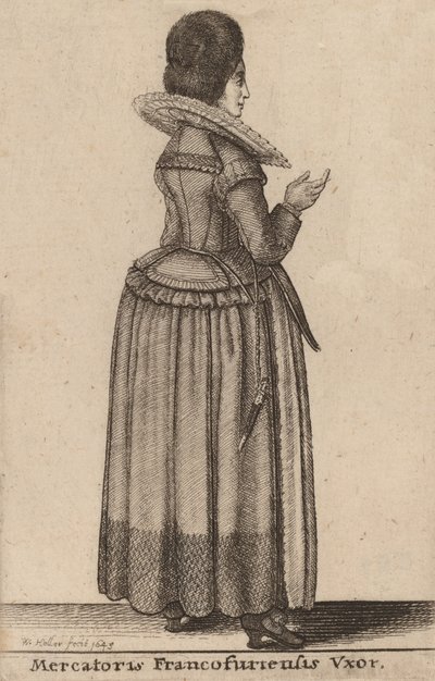 Vxor av Frankfurt-kjøpmannen, 1600-tallet. av Wenceslaus Hollar