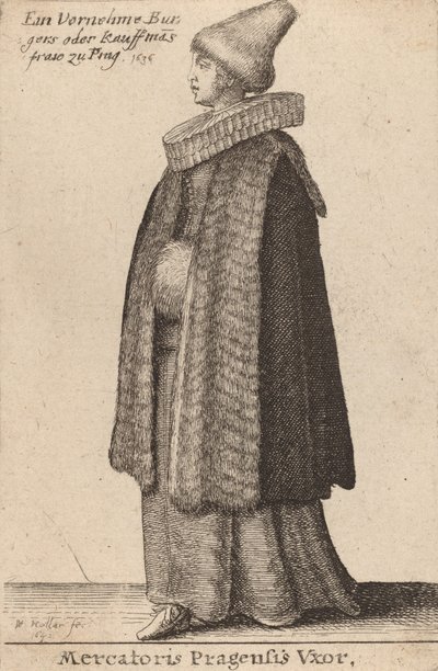 Vxor av handelsmannen i Praha, 1642. av Wenceslaus Hollar