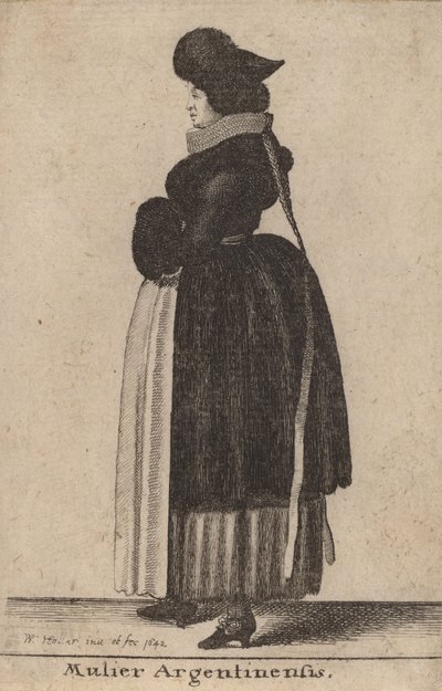 Argentinsk kvinne, 1642. av Wenceslaus Hollar