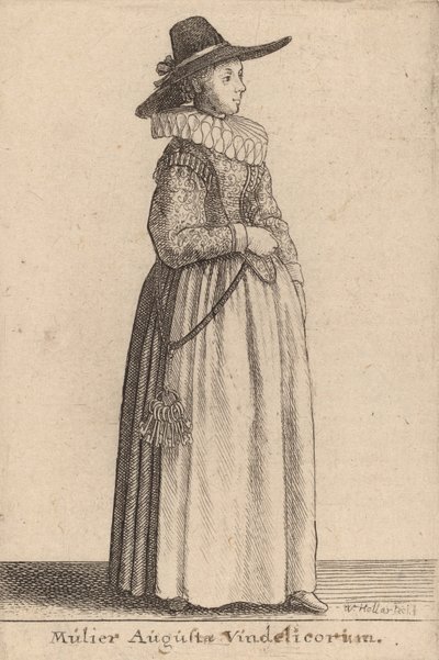 Kona til Augusta av Vindelico. av Wenceslaus Hollar