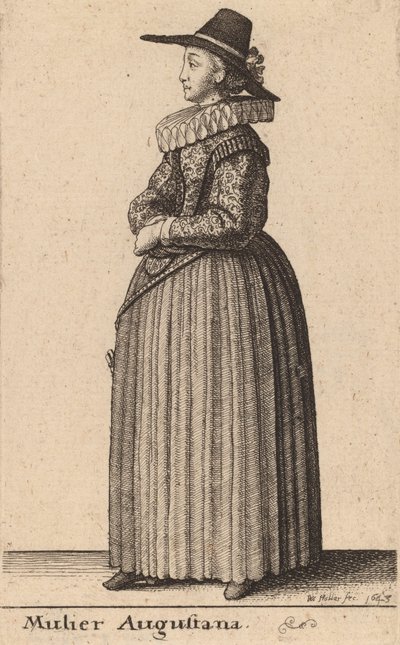 En augustansk kvinne, 1643. av Wenceslaus Hollar