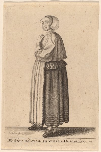 Belgisk kvinne i hjemmekjole av Wenceslaus Hollar