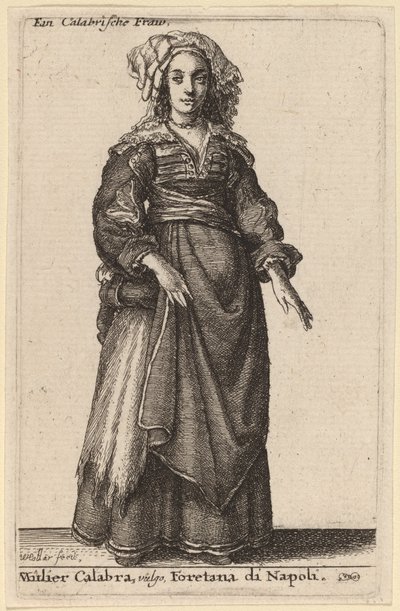 Mulier Calabra, Vulgo, Foretana fra Napoli av Wenceslaus Hollar