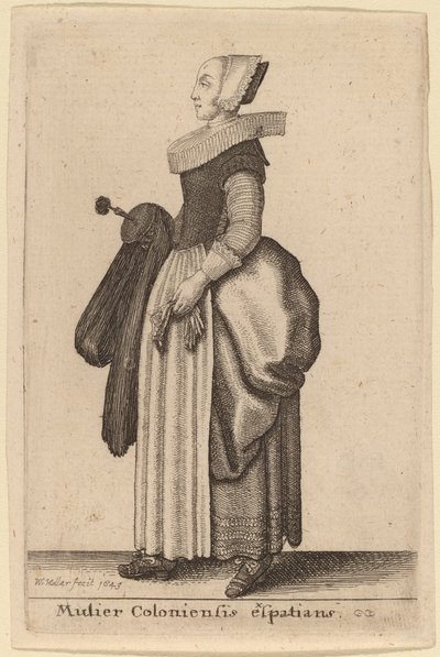 Ekspatisk kvinne fra kolonien av Wenceslaus Hollar