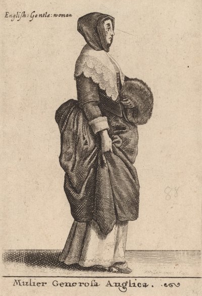En sjenerøs engelsk kvinne, 1642. av Wenceslaus Hollar