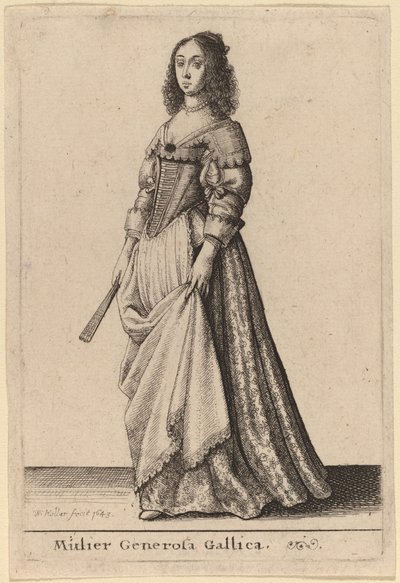 En sjenerøs fransk kvinne av Wenceslaus Hollar