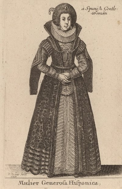 En spansk sjenerøs kvinne, 1644. av Wenceslaus Hollar