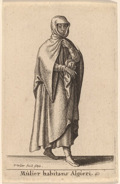 En kvinne som bor i Alger av Wenceslaus Hollar