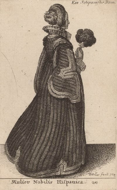 En spansk adelsdame, sannsynligvis 1649. av Wenceslaus Hollar