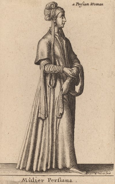 En persisk kvinne. av Wenceslaus Hollar