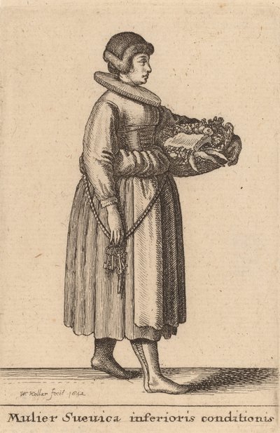 En svensk kvinne i dårligere tilstand, 1642. av Wenceslaus Hollar