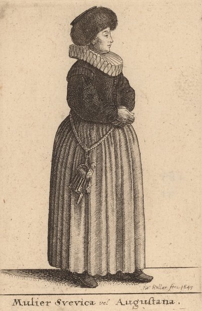 En kvinne fra Svevica eller Augustana, 1643. av Wenceslaus Hollar