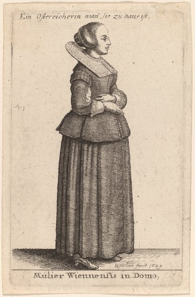 Kvinnen fra Wien i huset av Wenceslaus Hollar