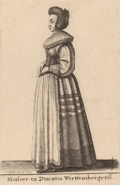 En kvinne fra hertugdømmet Wirttemberg, 1643. av Wenceslaus Hollar