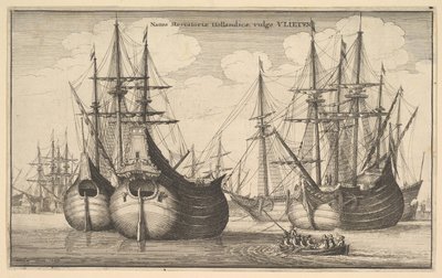 Nederlandske frakteskip eller fløyter, 1647 av Wenceslaus Hollar