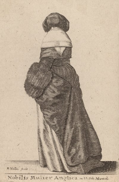 A Noble English Lady in Winter Dress, 1643. av Wenceslaus Hollar