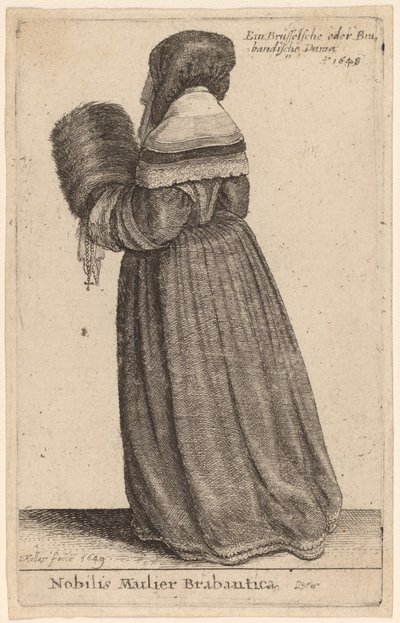 En edel kvinne fra Brabant av Wenceslaus Hollar