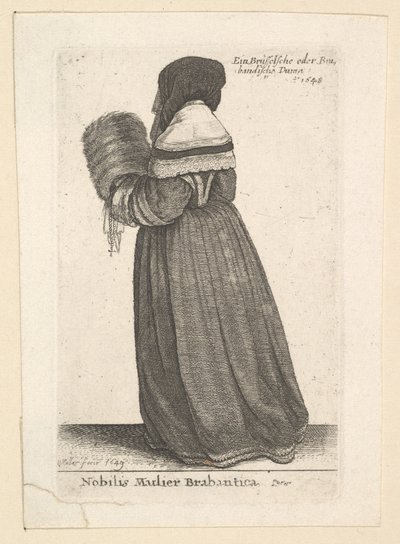 Adelskvinne fra Brabant, Adelskvinne fra Brabant, 1648 av Wenceslaus Hollar