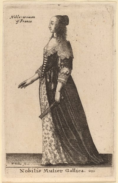 En edel fransk kvinne av Wenceslaus Hollar