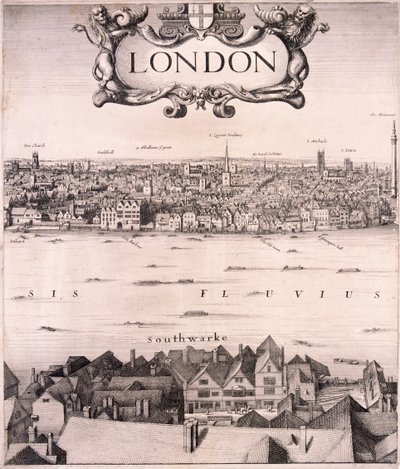 Panoramautsikt over London, c1670 av Wenceslaus Hollar