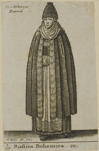 Bondekvinne fra Böhmen av Wenceslaus Hollar